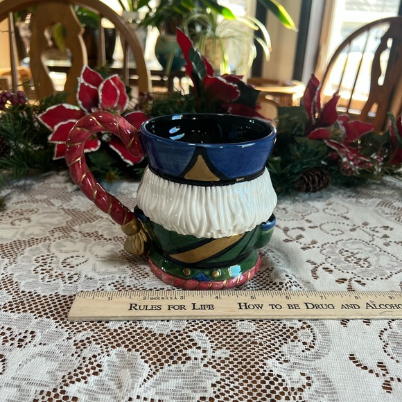 Vintage Fitz and Floyd Mug 1992 Christmas 3D Nutcracker Cup Hand Painted Large - Picture 7 of 9
